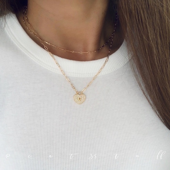 CZ Pave’ Keyhole Heart Necklace - Picture 5 of 5